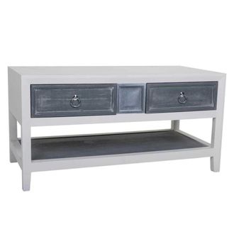 Wanderlust Deco Wanderlust Deco - Lesa De Centro De Madera Lacado Blanco Y Gris 104x51x53