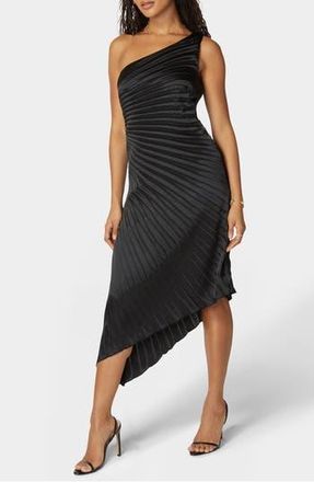 Bebe Pleated One-Shoulder Gown in Black at Nordstrom Rack, Size Small