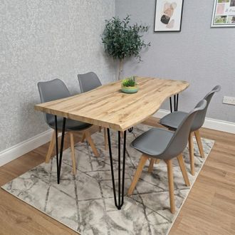 Kosy Koala Set of 4 grey plastic leather padded Chairs in Brown