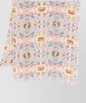 Faliero Sarti printed silk blend scarf