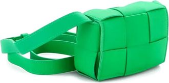 Bottega Veneta Cassette Maxi Intrecciato Leather Extra Mini crossbody bag - Groen