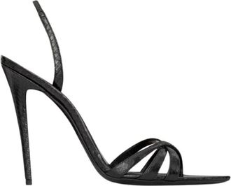 Saint Laurent Kate Sandalen - Dames - Sandalen met hakken - Zwart - 36 EU - Leer - Schoenen