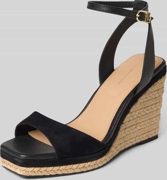 Tommy Hilfiger Keilsandalette aus Leder in Black, Größe 40