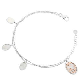 Orphelia Jarina Dames 925 Sterling Zilveren Armband - Zilver/Roze ZA-7165