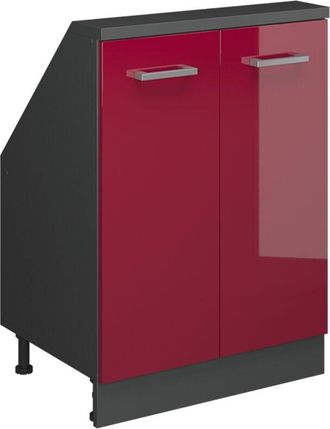 Vicco Armario para tejado inclinado Rion, Rojo brillo intenso/antracita, con 2 puertas, Vicco