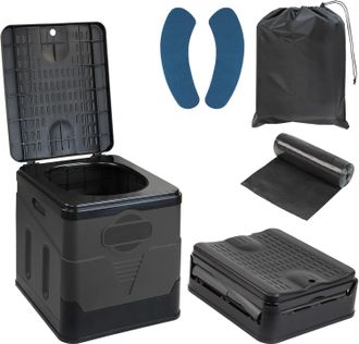 OEM Camping Port&aacute;til Plegable Max 150 Kg Wc Orinal Plegable De Viaje 12 Bolsas De Aseo Estable Para Camping Al Aire Libre