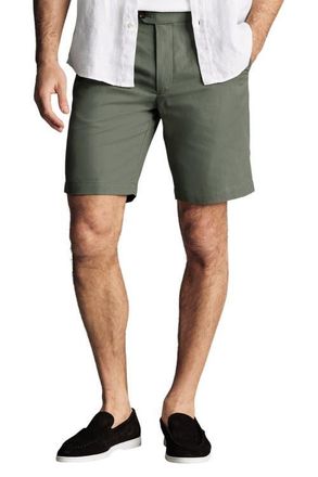 CHARLES TYRWHITT Cotton Linen Shorts in Green at Nordstrom, Size 38