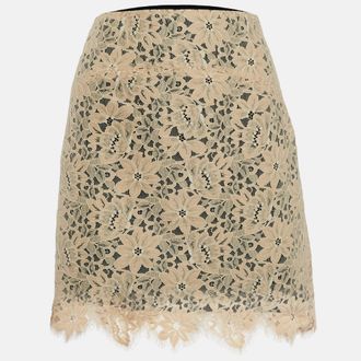 Sandro Beige Lace Knee Length Skirt
