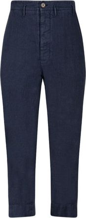 Vivienne Westwood Linnen Cropped Cruise Broek - Heren - Slim Fit Broeken - Blauw - L - Linnen - Broeken