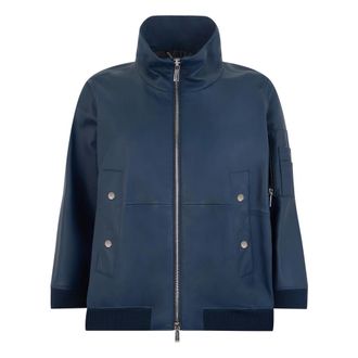 Moorer Lichtgewicht Jack - Dames - Jassen - Blauw - Maat: XS Leer