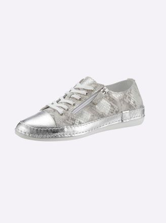 Andrea Conti Sneaker ANDREA CONTI, Damen, Gr. 37, silber (taupe, silberfarben), Leder, Rindsleder, Schuhe Sneaker