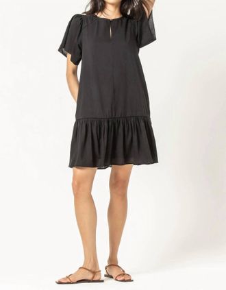 Lilla P Flutter Sleeve Dress In Black
