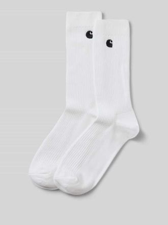Carhartt Work in Progress Socken mit Logo-Stitching Modell Madison im 2er-Pack in Weiss, Gr&ouml;&szlig;e 1