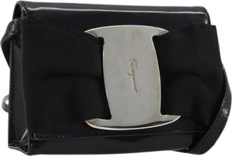 Ferragamo Pre-owned Cross Body Bags, female, Black, Size: ONE SIZE Pre-owned Patent Leather Shoulder Bag