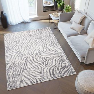Tapiso Alfombra de polipropileno en crema y gris 200x300 cm