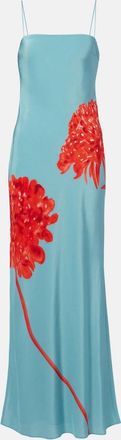 Sir. Amelie floral silk crepe maxi dress