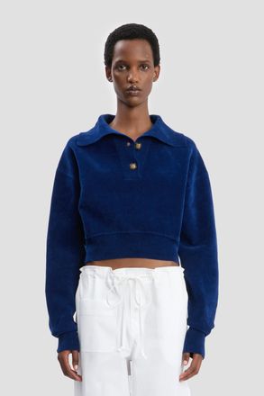 Victoria Beckham Collared Jumper In Bright Navy XS