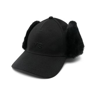 Yohji Yamamoto Faux Fur Baseball Cap - Heren - Petten - Zwart - ONE Size - Polyester - Accessoires