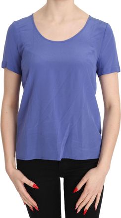 Patrizia Pepe Silk Purple Short Sleeve Casual Top Womens Blouse