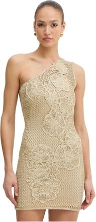 Simona Corsellini Gouden minirok - Dames - Feestkleedjes - Geel - M - Polyester - Kleedjes