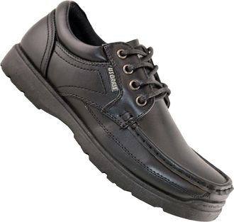 US Brass Us Brass Boys Kids New Lace Up Back To School Hard Wearing Formal Black Shoes Size 13-6 - Black - UK 3