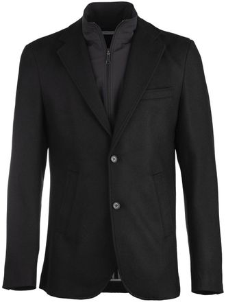 Norwegian Wool layered-design wool-cashmere blazer - Black