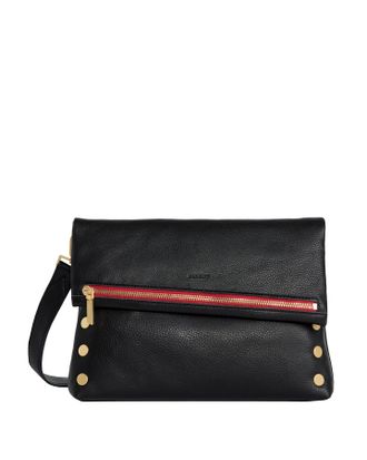 Hammitt Hammitt VIP Black Brushed Gold Red Zip Lrg