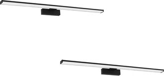 Loops 2 PACK Wall Light Colour Black Aluminium Shade White Plastic LED 14W Included