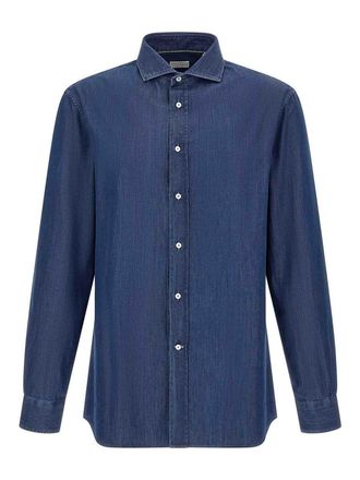 Brunello Cucinelli Blue Denim Shirt