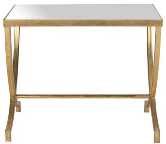 Safavieh Mesa auxiliar de hierro/espejo oro