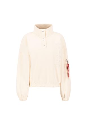 Alpha Industries Sweater ALPHA INDUSTRIES EMB HC OS Sweater Women, Damen, Gr. L, weiss (jet stream wei&szlig;), Obermaterial: 80% Baumwolle, 20% Polyester, oversize, Sweatsh