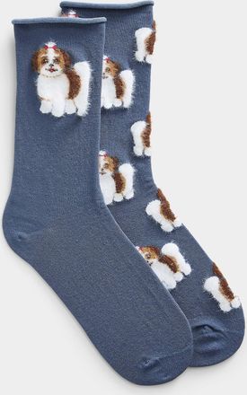 Simons Womens Plush-animal socks 2-pack