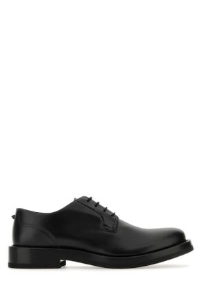 Valentino Garavani Mens Black Leather Lace-up Shoes - Size EU 44