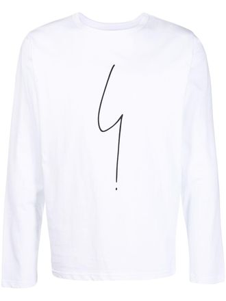 agn&egrave;s b. Coulos long-sleeved T-shirt - men - Cotton - 3 - White
