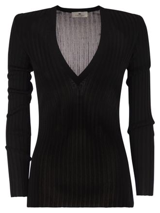 Elisabetta Franchi Viscose Knit Shirt With Logo Details