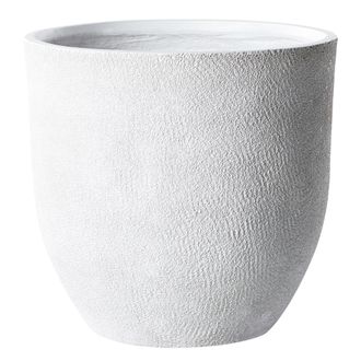 Beliani Maceta De Mezcla De Arcilla Blanca 55 Cm Fibra Arcilla Resistente Kannia