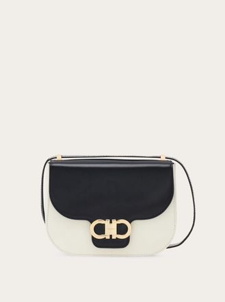 Ferragamo Donna Borsa a tracolla North-South Double Gancini (XS) Nero