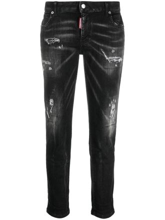 Dsquared2 Jeans slim Cool Girl con effetto vissuto - Nero