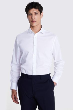 Moss Regular Fit White Stretch Shirt