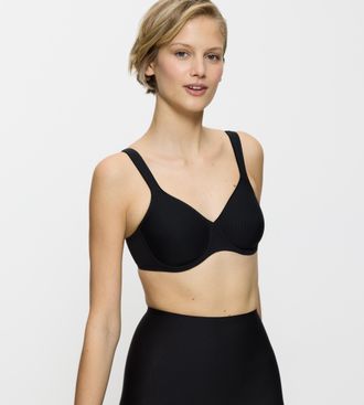 Triumph B&uuml;gel-BH TRIUMPH Modern Soft+Cotton W, Damen, Gr. 100, Cup E, schwarz, Microtouch, Obermaterial: 39% Polyamid, 38% Baumwolle, 23% Elasthan, unifarben,