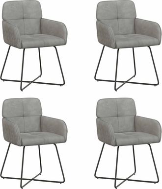 vidaXL Sillas De Comedor 4 Uds. Terciopelo Gris Claro Vidaxl