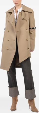 Coperni Asymmetrische dubbele rij knopen trenchcoat - Beige