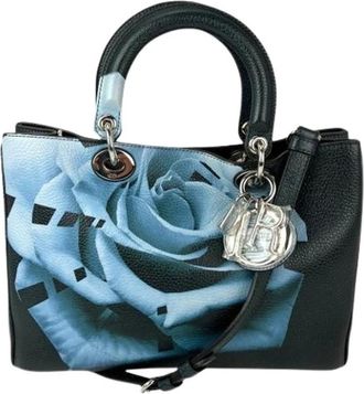 Dior Pre-owned Dark Green Leather Lady Dior Bag - Dames - Vintage Handtas - Blauw - ONE Size - Leer - Vintage