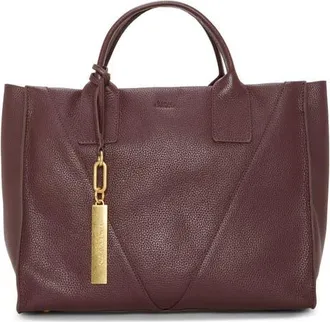 Vince Camuto Lorla Leather Satchel in Red at Nordstrom