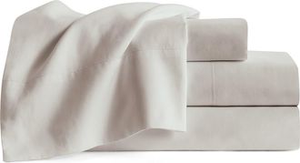 DKNY 300 Thread Count Sateen Sheet Set in White Sand at Nordstrom Rack, Size Queen