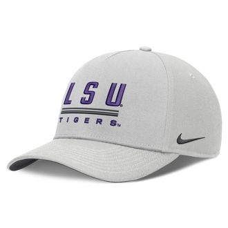 Nike LSU Sideline Practice Rise Nike Mens Dri-FIT College Adjustable Hat in Grey | NC060BBLSN-RKB