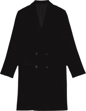Ami Double-Breasted Wool Coat - Heren - Mantel - Zwart - M - Wol - Jassen