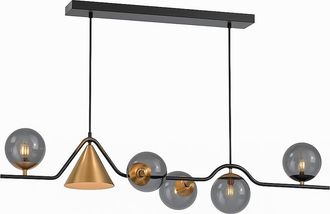 OEM Mista - L&aacute;mpara Colgante De 120 Cm Para Colocar Sobre La Mesa, Para El Comedor, Color Negro, Con Esferas