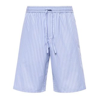 Dolce & Gabbana Casual Shorts, male, Blue, Size: XL Striped Poplin Bermuda Shorts
