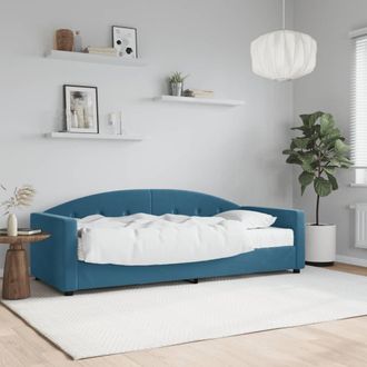 vidaXL Sof&aacute; Cama Con Colch&oacute;n Terciopelo Azul 80x200 Cm Vidaxl